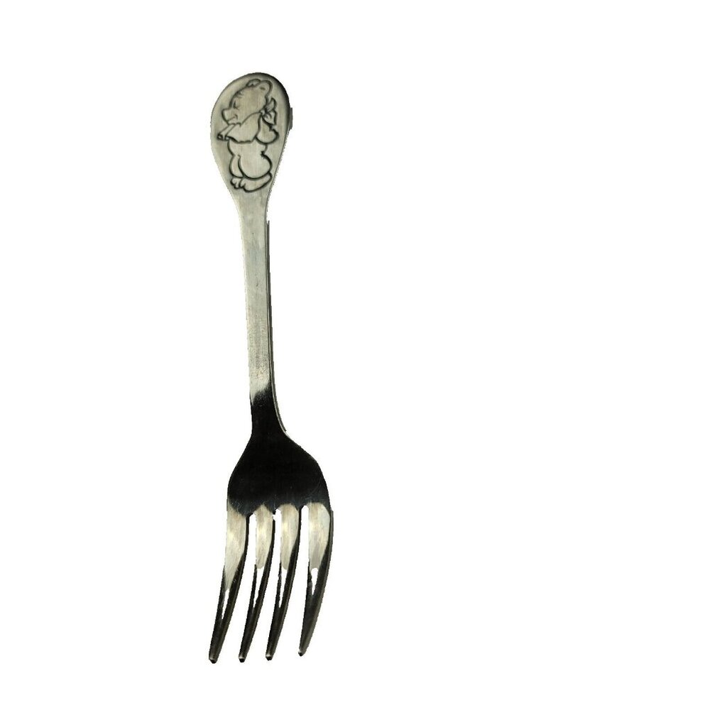 Vintage Tommee‎ Tippee Bear 5 1/2" Child's Fork Stainless Toddler Utensil Korea